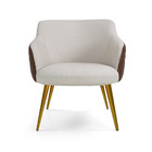 Poltrona Jade Composê Corano Marrom C-01 Com Linho Bege C-107