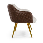 Poltrona Jade Composê Corano Marrom C-01 Com Linho Bege C-107