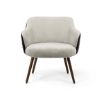 Poltrona Jade Composê Corano Preto B-98 Com Veludo Bege D-153