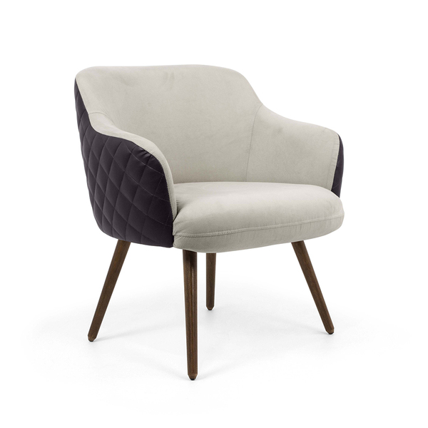 Poltrona Jade Composê Corano Preto B-98 Com Veludo Bege D-153