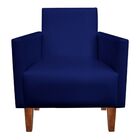 Poltrona Jade Corino Azul Marinho Pés Castanho D'rossi