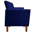 Poltrona Jade Corino Azul Marinho Pés Castanho D'rossi