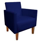 Poltrona Jade Corino Azul Marinho Pés Castanho D'rossi