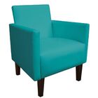 Poltrona Jade Corino Azul Turquesa Pés Chanfrado Tabaco D'ros