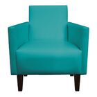 Poltrona Jade Corino Azul Turquesa Pés Chanfrado Tabaco D'ros