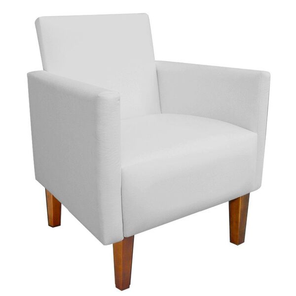 Poltrona Jade Corino Branco Pes Chanfrado Castanho  M11 - D'r