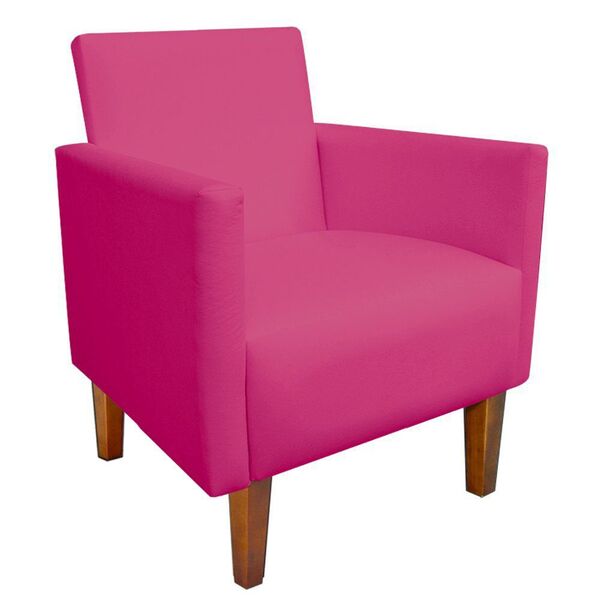 Poltrona Jade Corino Pink Pés Chanfrado Castanho - D'rossi