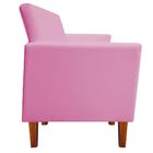 Poltrona Jade Corino Rosa Bebê Pés Chanfrado Castanho - D'ros