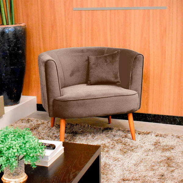 Poltrona Jade Decorativa Para Sala E Quarto Pés Palito Veludo