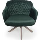 Poltrona Jade Giratória Eiffel Champagne Veludo Verde