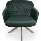 Poltrona Jade Giratória Eiffel Champagne Veludo Verde