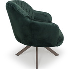 Poltrona Jade Giratória Eiffel Champagne Veludo Verde