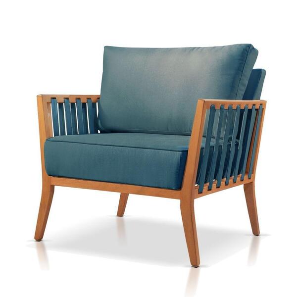 Poltrona Jade Linho Agarb Decor Linho Azul