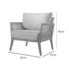 Poltrona Jade Linho Agarb Decor Linho Bege Claro