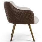 Poltrona Jade Pés Palito Corano Rústico Marrom Linho Cru