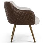 Poltrona Jade Pés Palito Corano Rústico Marrom Linho Cru