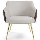 Poltrona Jade Pés Palito Corano Rústico Marrom Linho Cru