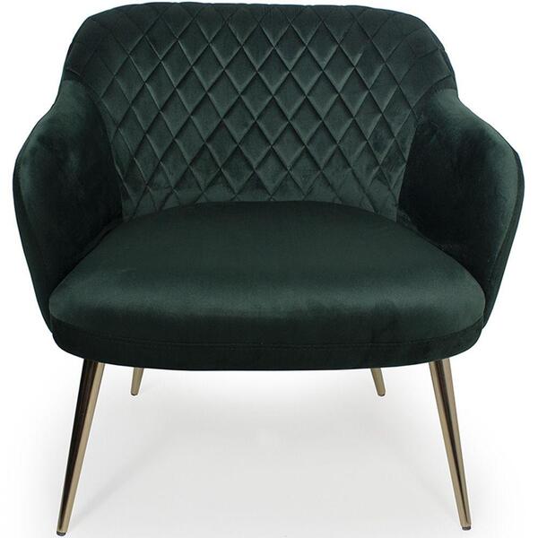 Poltrona Jade Pés Palito Gold Veludo Verde