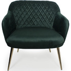 Poltrona Jade Pés Palito Gold Veludo Verde