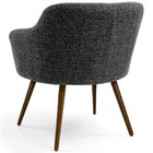 Poltrona Jade Pés Palito Linho Mesclado Branco E Cinza