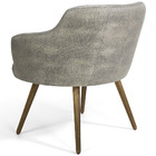 Poltrona Jade Pés Palito Linho Mesclado Cinza E Bege