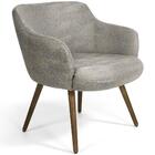 Poltrona Jade Pés Palito Linho Mesclado Cinza E Bege