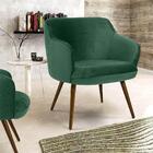 Poltrona Jade Pés Palito Suede Verde Esmeralda