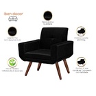 Poltrona Jade Suede Preto Pés Palito Bnn Decor