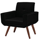 Poltrona Jade Suede Preto Pés Palito Bnn Decor