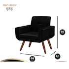 Poltrona Jade Suede Preto Pés Palito Bnn Decor
