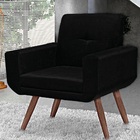 Poltrona Jade Suede Preto Pés Palito Bnn Decor