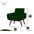 Poltrona Jade Suede Verde Pés Palito Bnn Decor