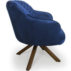 Poltrona Jade Tressê Giratória Giromad Veludo Azul - Nexta Ca