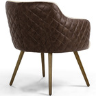 Poltrona Jade Tressê Pés Palito Corano Rústico Marrom/linho B