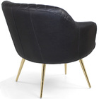 Poltrona Jade Tressê Pés Palito Gold Corano Black - Nexta Casa