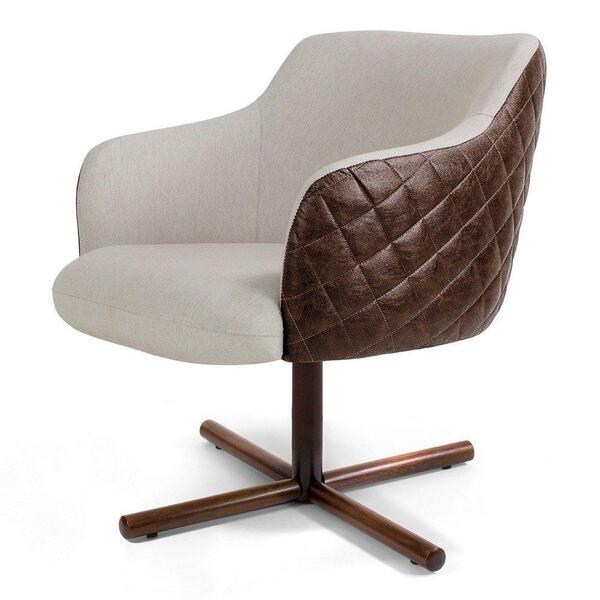 Poltrona Jade Xis C-107 Corano Tressê Linho Bege