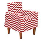 Poltrona Jade Zig Zag Vermelho D79 Pés Chanfrado Castanho - D