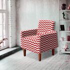 Poltrona Jade Zig Zag Vermelho D79 Pés Chanfrado Castanho - D