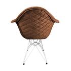 Poltrona Jantar Estofada Caramelo Base Ferro Branco Amarelo