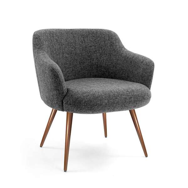 Poltrona Jasmin Com Pé Palito Cinza Escuro