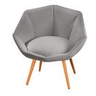 Poltrona Jaspe Linho Saturno Cinza Pés Palito Castanho - D'ro