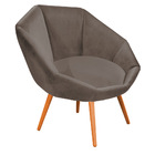 Poltrona Jaspe Veludo Pés Palito Castanho - D'rossi - Grafite