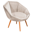 Poltrona Jaspe Veludo Pés Palito Castanho - D'rossi - Prata