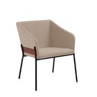 Poltrona Jobim Base Em Aço 77cm X 61cm X 64cm Bege/cinza/marr