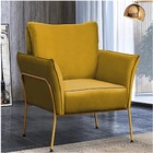 Poltrona Joelma Suede Amarelo Base Dourada Bnn Decor