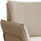 Poltrona Joelma Suede Bege Base Dourado Bnn Decor