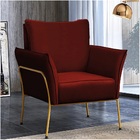 Poltrona Joelma Suede Bordo Base Dourado Bnn Decor