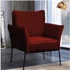 Poltrona Joelma Suede Bordo Base Preto Bnn Decor