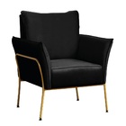 Poltrona Joelma Suede Preto Base Dourado Bnn Decor