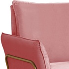 Poltrona Joelma Suede Rose Base Dourada Bnn Decor